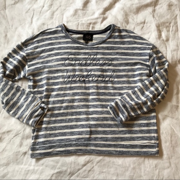 {W5} Endless Weekend Striped Sweatshirt Sz XL - Picture 1 of 4
